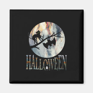 Halloween Funny Cat Halloween Birthday Magnet