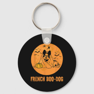 Halloween Funny Costume French Bulldog Ghost Lover Key Ring