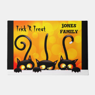Halloween Funny Cute Three Little Kittens Doormat