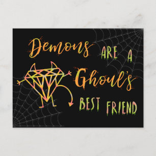 Halloween Funny Demons are a Ghouls Best Friend Holiday Postcard