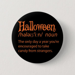 Halloween Funny Dictionary Definition 6 Cm Round Badge