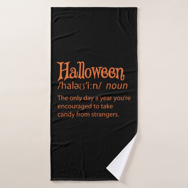 Halloween Funny Dictionary Definition Bath Towel (Bath Towel)