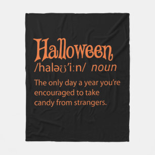 Halloween Funny Dictionary Definition Fleece Blanket
