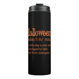 Halloween Funny Dictionary Definition Thermal Tumbler