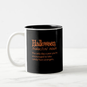 Halloween Funny Dictionary Definition Two-Tone Coffee Mug