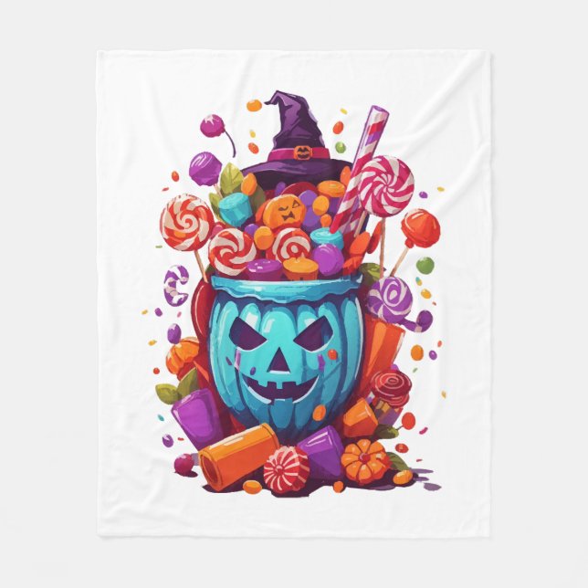 Halloween funny  fleece blanket (Front)