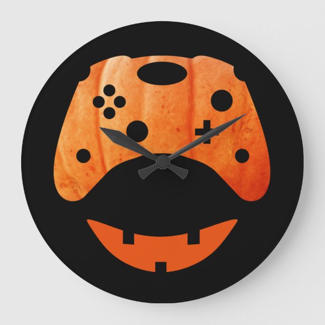 HALLOWEEN FUNNY GAMER LARGE CLOCK (Front)