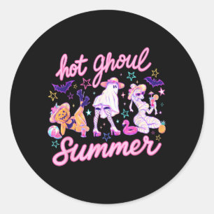 Halloween Funny Ghost Spooky Vibes Classic Round Sticker