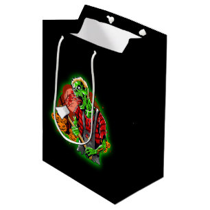 Halloween Funny Green Zombie Axe on Medium Gift Bag