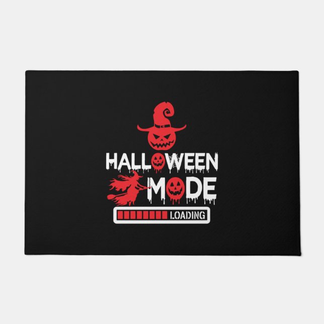 Halloween Funny Halloween Mode Loading Birthday Doormat (Front)