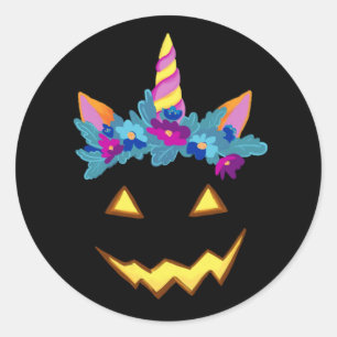 Halloween Funny Jack o lantern Pumpkin Classic Round Sticker