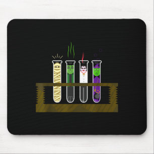 Halloween Funny Mad Scientist Test Tube Shirt Mouse Pad