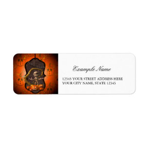 Halloween , funny mummy with pumpkin return address label