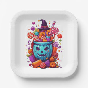 Halloween funny paper plate