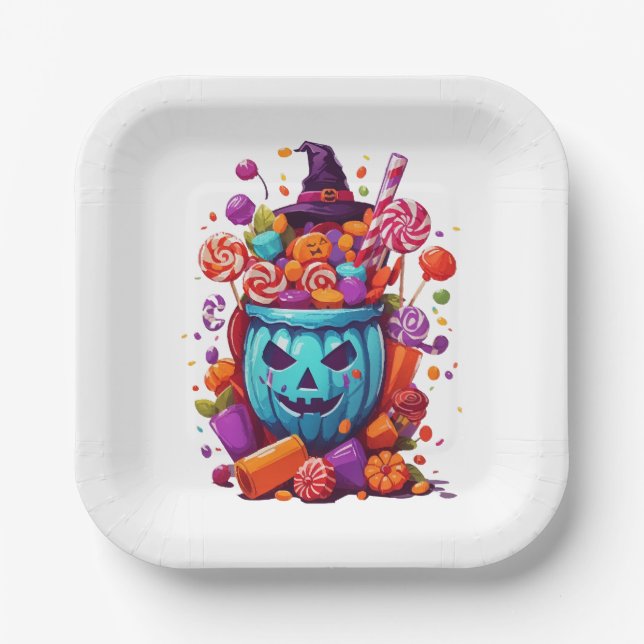 Halloween funny  paper plate (Front)