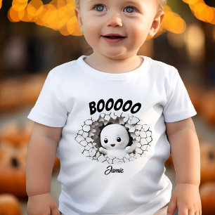 Halloween Funny Peeking Little Ghost Toddler T-Shirt