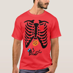 Halloween funny pregnancy skeleton ray pumpkin bab T-Shirt