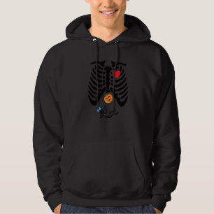Halloween funny pregnancy skeleton x ray pumpkin b hoodie