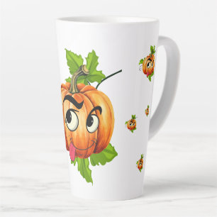 Halloween Funny Pumpkin Face Latte Mug