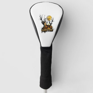 Halloween funny pumpkin with owl golf head cover
