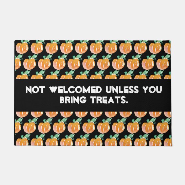 Halloween Funny Quote Pumpkin Patch | Watercolor Doormat (Front)