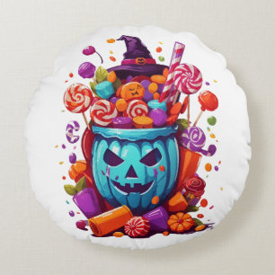 Halloween funny round cushion