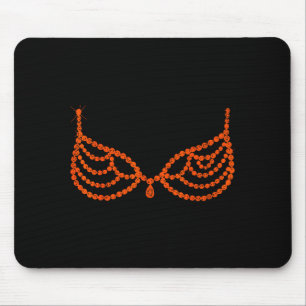 Halloween Funny Showgirl Orange Crystal Bra Lazy C Mouse Pad