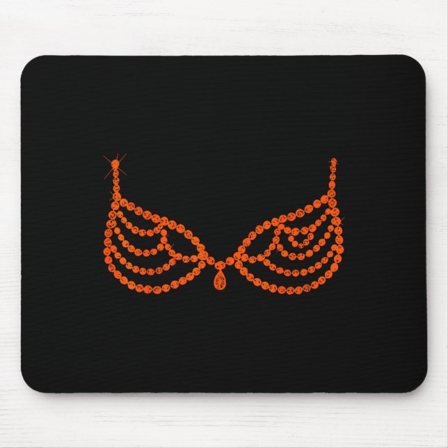 Halloween Funny Showgirl Orange Crystal Bra Lazy C Mouse Pad (Front)