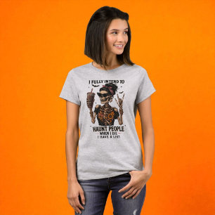 Halloween Funny Skeleton Haunted  T-Shirt