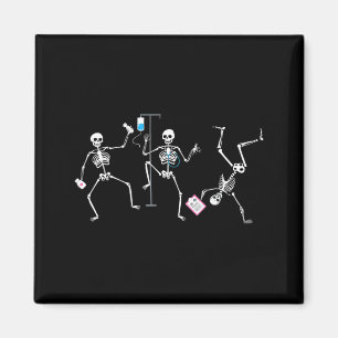 Halloween Funny Skeleton Nurse Soky Registered Nur Magnet