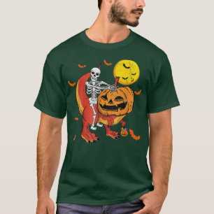Halloween Funny Skeleton Riding Mummy Dinosaur T r T-Shirt