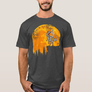 Halloween Funny Skeleton Riding Mummy Dinosaur T R T-Shirt