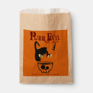 Halloween Funny Skull Cat Purr Evil Spooky Candy Favour Bag