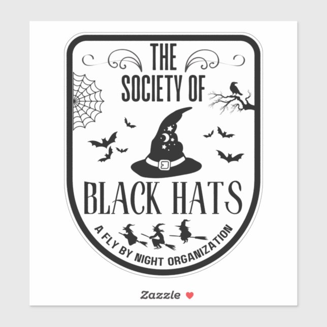 Halloween funny society of black hats witch brooms (Sheet)