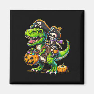 Halloween Funny T Rex Dinosaur Pirate Boys Trick T Magnet