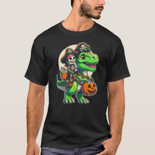Halloween Funny T Rex Dinosaur Pirate Boys Trick T T-Shirt