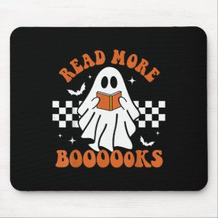 Halloween Funny Teacher Cute Booooks Ghost Read Mo Mouse Pad