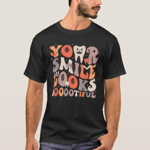 Halloween Funny Teeth Dentist Ghost Your Smile Loo T-Shirt