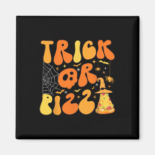 Halloween Funny Trick or Pizza Scary Ghost Deco Gr Magnet