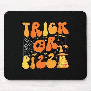 Halloween Funny Trick or Pizza Scary Ghost Deco Gr Mouse Pad