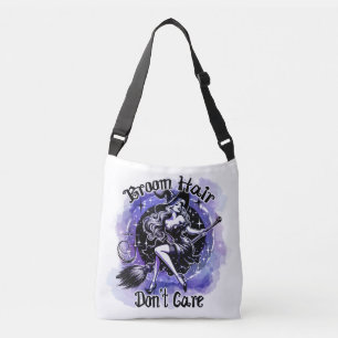 Halloween Funny Witch Riding Broom  Crossbody Bag