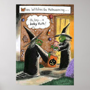 Halloween Funny Witches Trick or Treat Poster