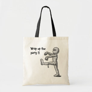 Halloween funny wrap up the party tote bag