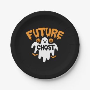 Halloween Future Chost Birthday Paper Plate