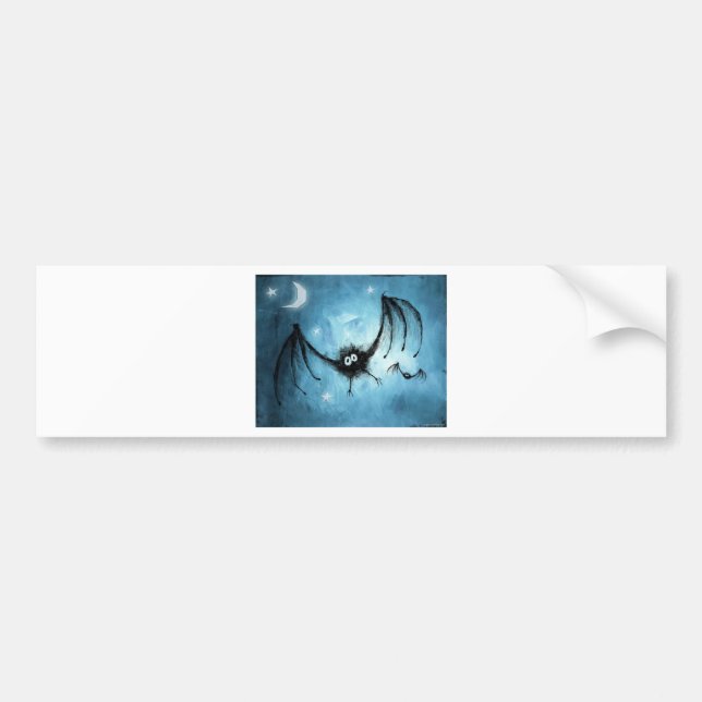 Halloween Fuzzy Vampire Bat Bumper Sticker (Front)