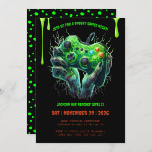 Halloween Gamer Birthday Party Invitation