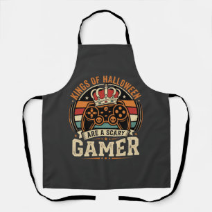 Halloween Gamer King Retro Controller Design Apron