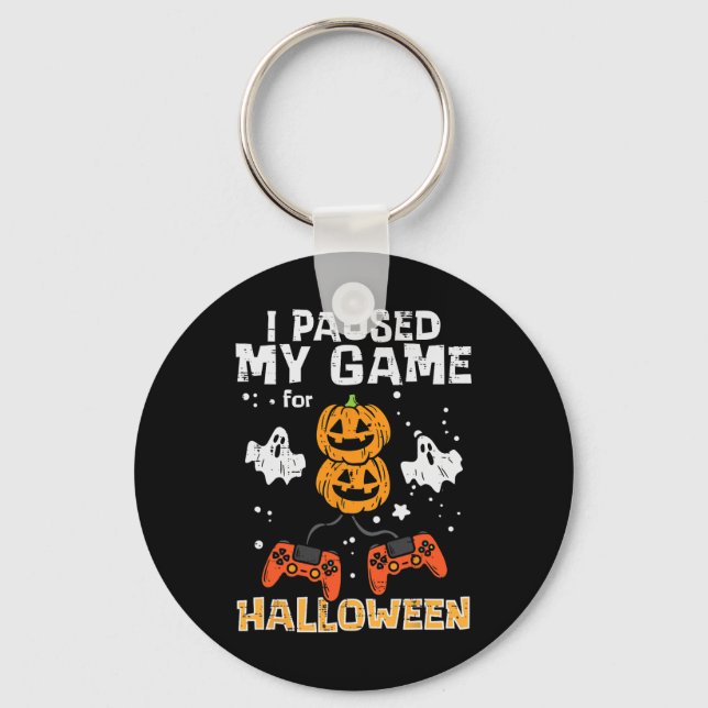 Halloween Gamer Paused My Game Costume Men Boys Ki Key Ring (Front)