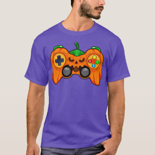 Halloween Gamer Pumpkin Controller Video Gamer Kid T-Shirt