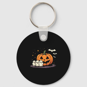 Halloween Gamer Pumpkin Eating Ghost Costume Men B Key Ring